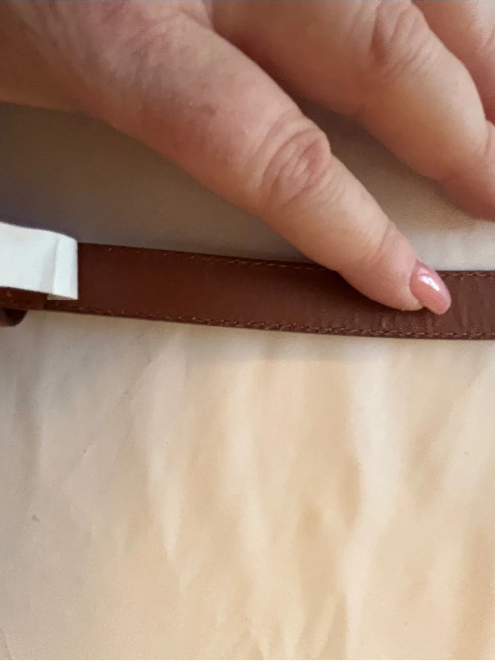 LOFT Thin Brown Leather Tie Belt Women’s XL